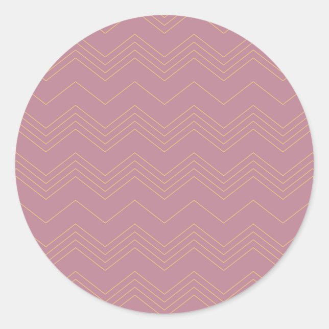 Pink, simple, modern, cool, trendy zigzag pattern classic round sticker (Front)
