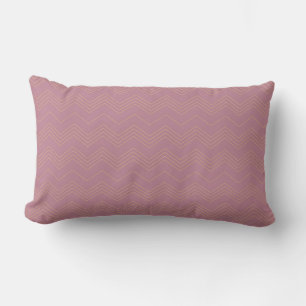 Pink, simple, modern, cool, trendy zigzag pattern lumbar cushion