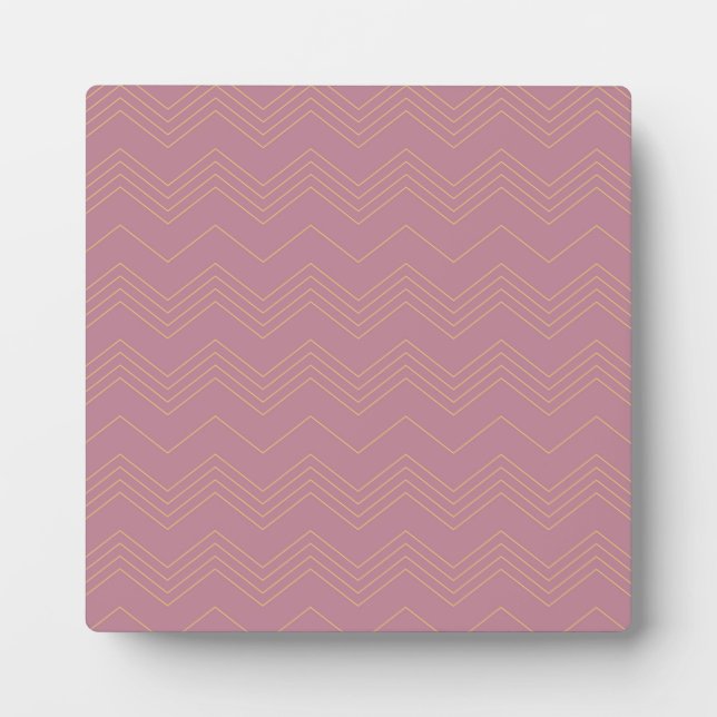 Pink, simple, modern, cool, trendy zigzag pattern plaque (Front)