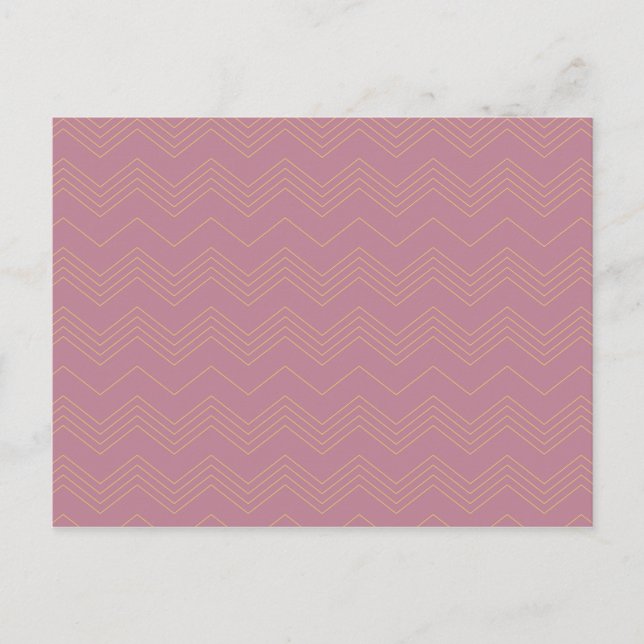 Pink, simple, modern, cool, trendy zigzag pattern postcard (Front)