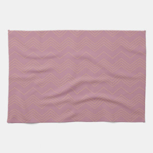 Pink, simple, modern, cool, trendy zigzag pattern tea towel