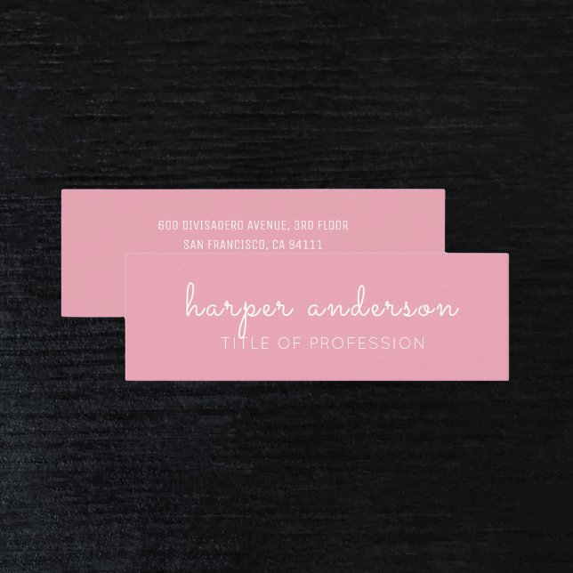 Pink Simple Modern Professional Mini Business Card (Creator Uploaded)