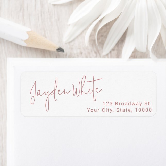 Pink Simple Modern Script Graduate Return Address (Insitu)
