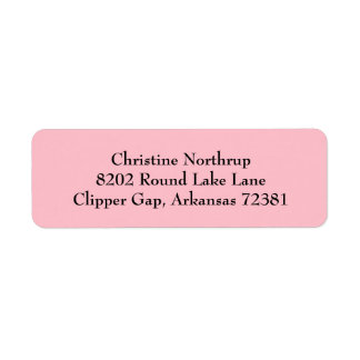 Pink Simple Plain Return Address Labels
