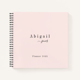 Pink Simple Script Modern Luxury Professional Notebook