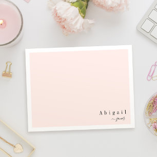 Pink Simple Script Modern personalised Stationery Card