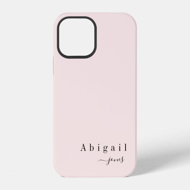 Pink Simple Script Name elegant personalised iPhone Case (Back)