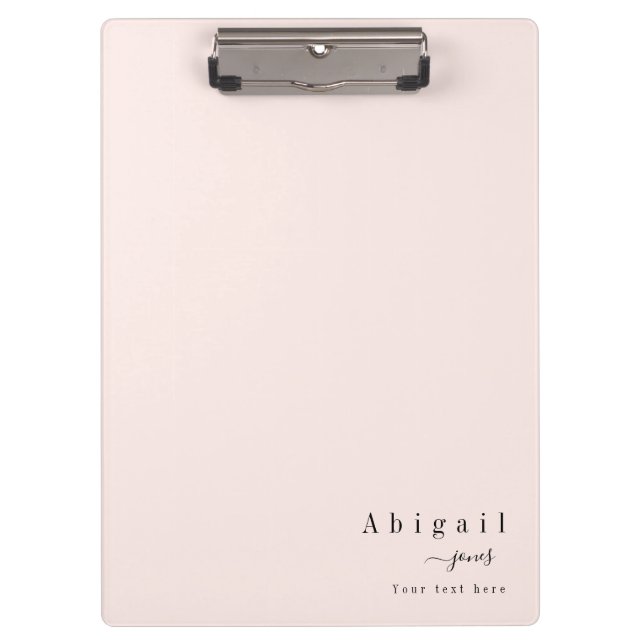 Pink Simple Script Name Modern Luxury personalised Clipboard (Front)