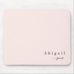 Pink Simple Script Name Modern Luxury personalized Mouse Pad<br><div class="desc">Modern chic minimalist script name design on color editable blush pink background,  simple and elegant,  great custom your own personalized mouse pad. 
Customize it with the background color of your choice.</div>