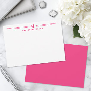 Pink Simple Two Border Minimalist Card