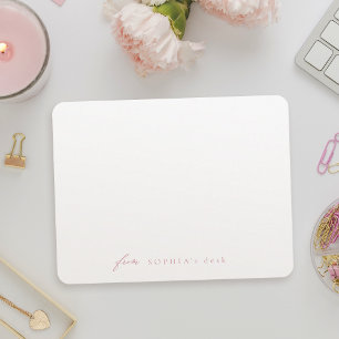 Pink Simply Elegant Modern Personalised Stationery Card