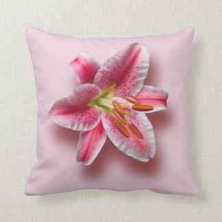 Pink Single Stargazer Lily Cushion