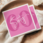 Pink Sixty 60th Sixtieth Birthday Party Napkin<br><div class="desc">This is a Pink Sixty 60th Sixtieth Birthday Party Paper Napkins!</div>