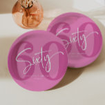 Pink Sixty 60th Sixtieth Birthday Party Paper Plate<br><div class="desc">This is a Pink Sixty 60th Sixtieth Birthday Party Paper Plates!</div>