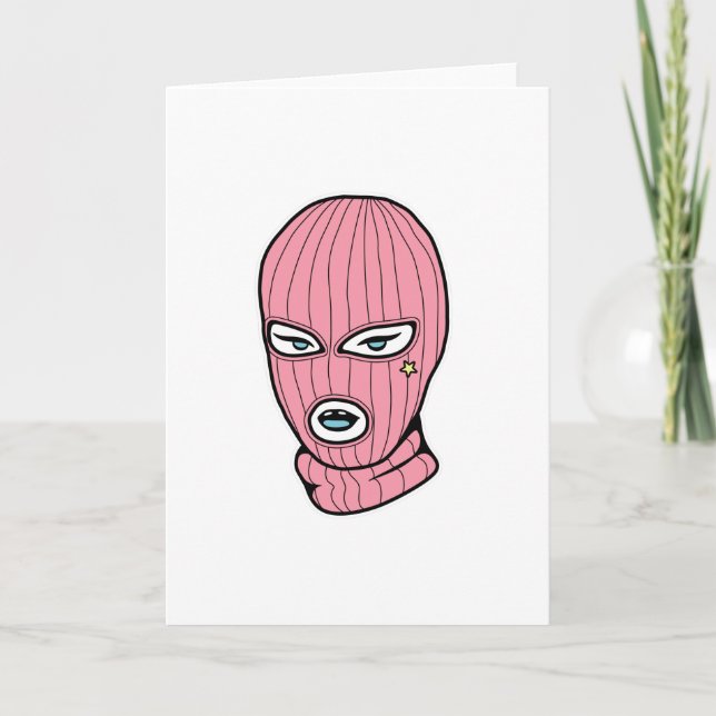 Pink Ski Mask Card (Front)