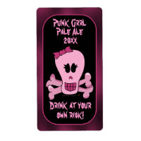 Pink Skull and Crossbones Pale Ale Beer Labels