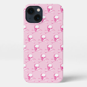 Pink Skull And Crossbones Pattern iPhone 13 Case