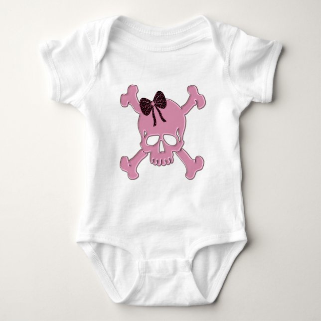Pink Skull Baby Bodysuit (Front)