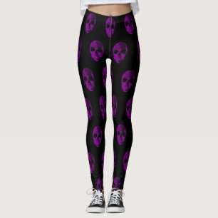 Pink skull black Leggings