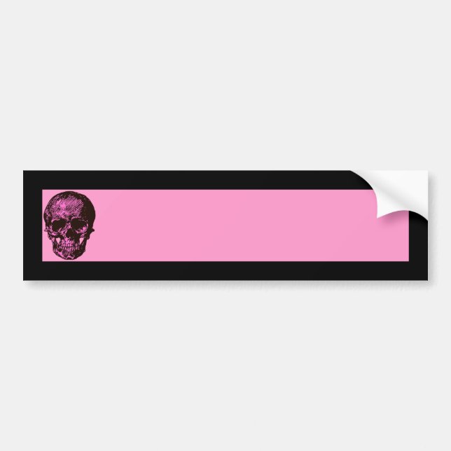 Pink Skull Bumper Sticker (Front)