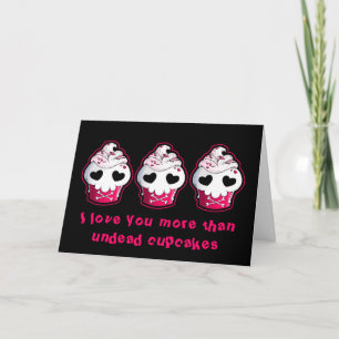 Pink Skull Cupcake Card