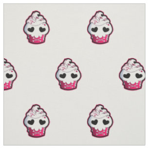 Pink Skull Cupcake Fabric