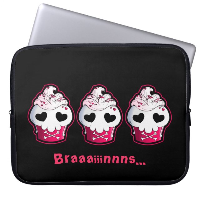 Pink Skull Cupcake Laptop Sleeve (Front)