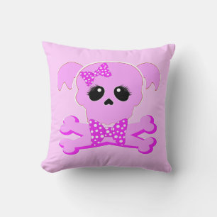 Pink Skull Girl Cushion