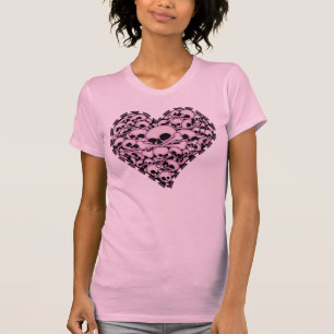 Pink Skull Heart T-Shirt