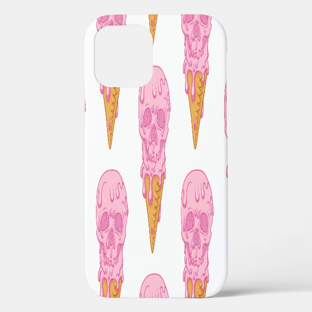 Pink skull ice cream, seamless pattern. Case-Mate iPhone case (Back)