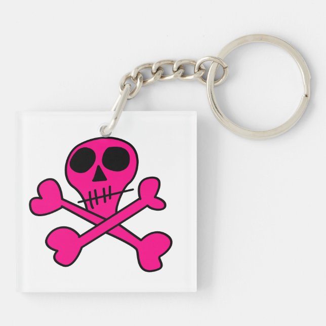 pink skull key ring (Back)