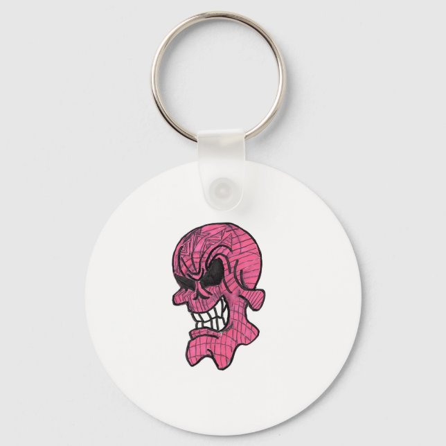Pink Skull Keychain (Front)