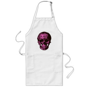 Pink Skull Long Apron