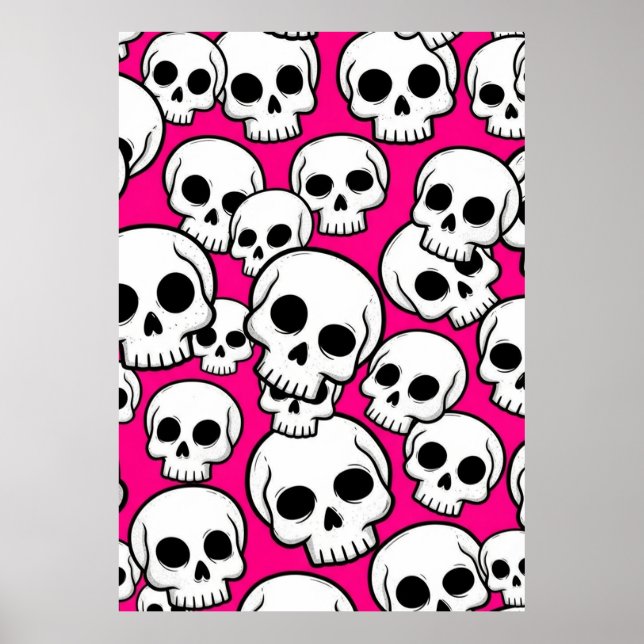 Pink Skull Pattern Poster (Front)