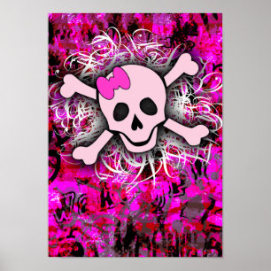 Pink Skull Poster