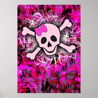 Pink Skull Poster
