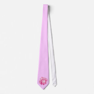 Pink Skull Roses Bouquet Tie