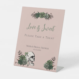 Pink Skull & Roses Irish Bridal Shower Favours Sig Pedestal Sign