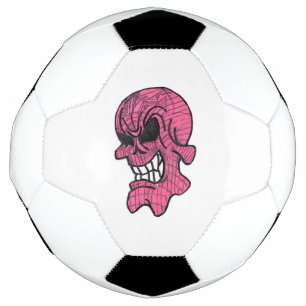 Pink Skull Soccer Ball