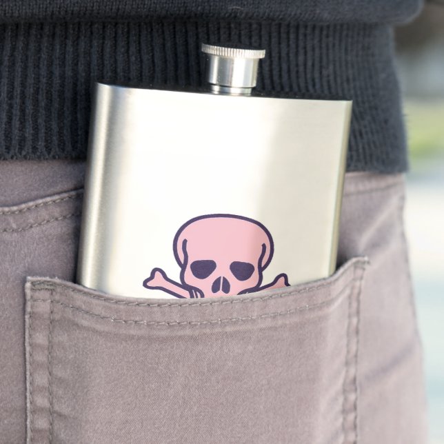 Pink Skull stainless steel flask (In Situ)