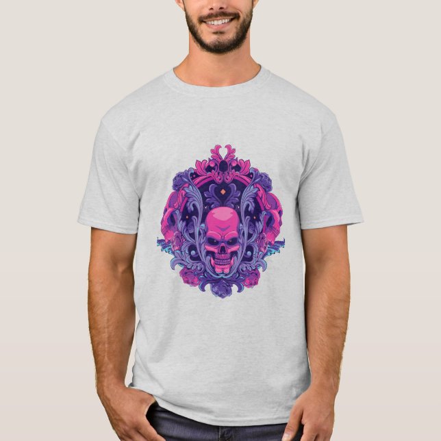 Pink Skull  T-Shirt (Front)