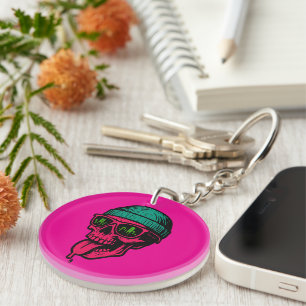 Pink Skull Urban Streetwear Keychain - Edgy 