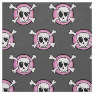 Pink Skulls Fabric