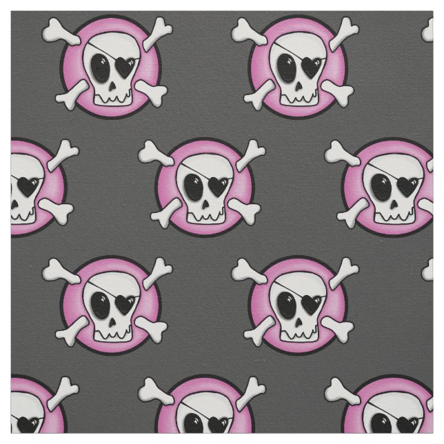 Pink Skulls Fabric (Swatch)