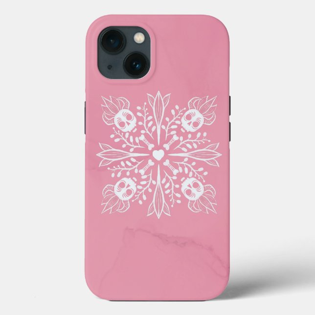 Pink Skulls Pastel Goth Kawaii Cute Horror Case-Mate iPhone Case (Back)