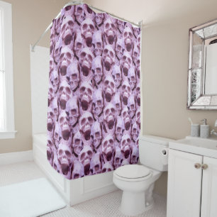 Pink Skulls Shower Curtain