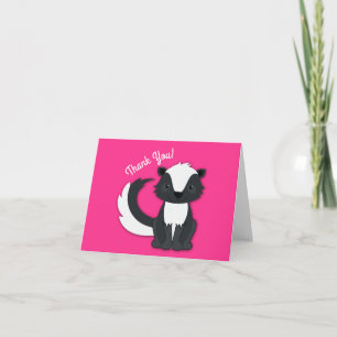 Pink Skunk Birthday Party Card