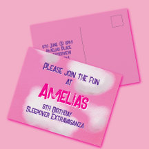 Pink sky and fluffy clouds Birthday