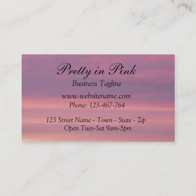 Pink Sky Business Card (Front)