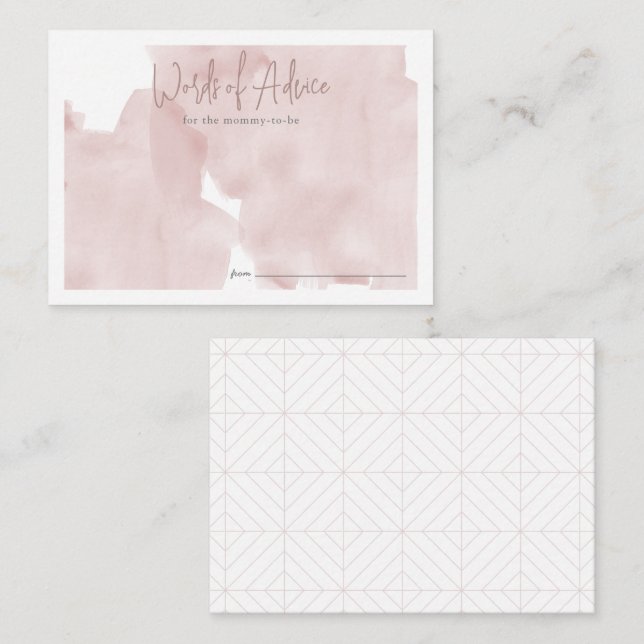 Pink Sky Cloud 9 Girl Baby Shower Advice Enclosure Card (Front/Back)